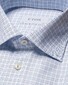 Eton Classic Check Pattern Signature Twill Organic Cotton Overhemd Licht Blauw