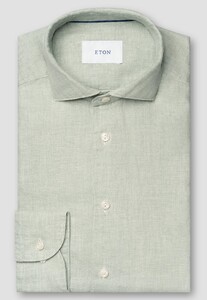 Eton Classic Linen Twill Airy Soft Touch Shirt Green