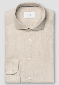 Eton Classic Linnen Twill Airy Soft Touch Overhemd Beige