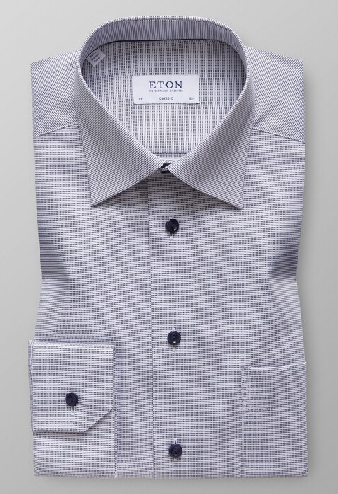 Eton Classic Micro Check Shirt Navy