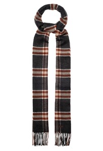 Eton Classic Plaid Check Warm Merino Wool Sjaal Donker Grijs