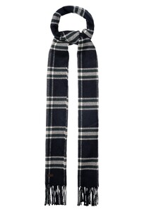 Eton Classic Plaid Check Warm Merino Wool Sjaal Navy