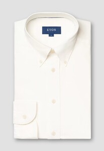Eton Color Denim Button Down Horn-Effect Buttons Shirt Off White
