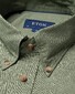 Eton Colored Cotton Denim Button Down Horn-Effect Buttons Overhemd Groen