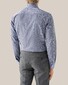 Eton Contemporary Geometric Print Fine Piqué Shirt Dark Navy