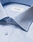 Eton Contemporary Houndstooth Signature Twill Shirt Light Blue