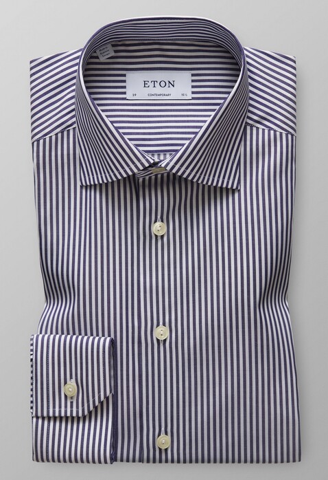 Eton Contemporary Striped Shirt Overhemd Navy