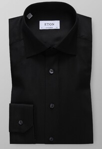 Eton Contemporary Textured Twill Overhemd Zwart