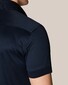 Eton Contrast Buttons Filo di Scozia Jersey Knit Poloshirt Navy