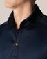 Eton Contrast Buttons Filo di Scozia Jersey Knit Poloshirt Navy