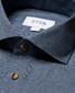 Eton Cotton Light Flanel Wide Spread Collar Overhemd Blauw