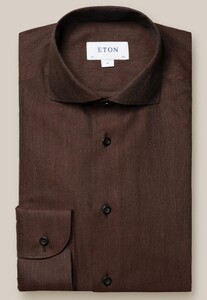 Eton Cotton Light Flanel Wide Spread Collar Overhemd Burgundy