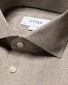Eton Cotton Light Flanel Wide Spread Collar Overhemd Licht Bruin