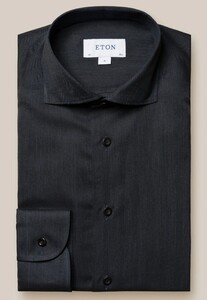 Eton Cotton Light Flanel Wide Spread Collar Overhemd Navy
