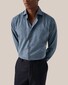 Eton Cotton Light Flannel Wide Spread Collar Shirt Blue