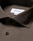 Eton Cotton Light Flannel Wide Spread Collar Shirt Dark Brown Melange