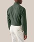 Eton Cotton Light Flannel Wide Spread Collar Shirt Dark Green