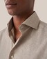 Eton Cotton Light Flannel Wide Spread Collar Shirt Light Brown