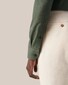 Eton Cotton Lightweight Flannel Dark Horn-Effect Buttons Shirt Green
