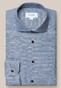 Eton Cotton Linen Double Check Mother of Pearl Buttons Shirt Dark Evening Blue