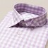 Eton Cotton Linen Gingham Check Shirt Purple