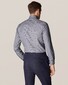 Eton Cotton Linen Houndstooth Shirt Navy