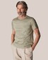 Eton Cotton Linen Jersey Round Neck T-Shirt Green