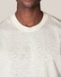 Eton Cotton Linen Jersey Round Neck T-Shirt Off White