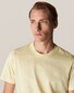 Eton Cotton Linen Jersey Round Neck T-Shirt Yellow