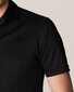 Eton Cotton Linen Jersey Uni Poloshirt Black