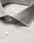 Eton Cotton Linen Plain Weave Mother of Pearl Buttons Shirt Beige