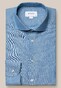 Eton Cotton Linen Plain Weave Mother of Pearl Buttons Shirt Blue