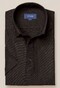 Eton Cotton Linen Poloshirt Black Melange Dark