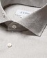 Eton Cotton Linnen Plain Weave Mother of Pearl Buttons Overhemd Beige