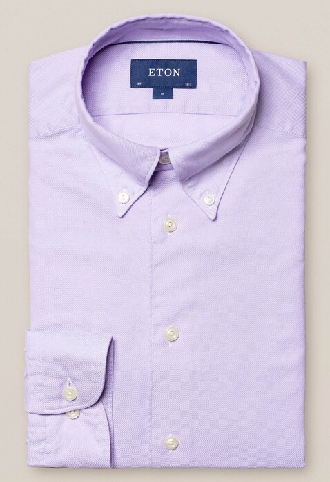 Eton Cotton Lyocell Soft Royal Oxford Overhemd Paars
