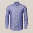 Eton Cotton Lyocell Stretch Knit Effect Button Under Overhemd Blauw