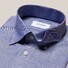 Eton Cotton Lyocell Stretch Knit Effect Button Under Overhemd Blauw