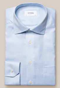 Eton Cotton Lyocell Stretch Subtle Mélange Overhemd Licht Blauw