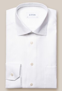 Eton Cotton Lyocell Stretch Subtle Mélange Overhemd Wit