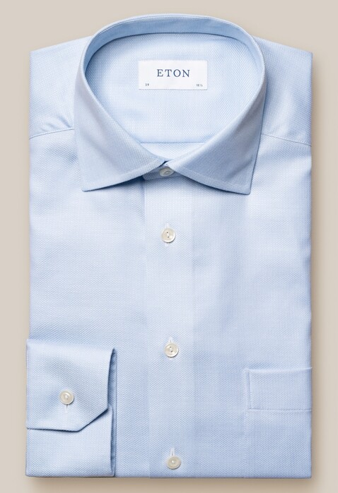 Eton Cotton Lyocell Stretch Subtle Mélange Shirt Light Blue