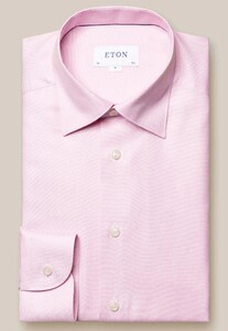 Eton Cotton Lyocell Stretch Twill Overhemd Roze