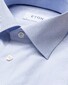 Eton Cotton Signature Poplin Allover Fine Stripe Shirt Light Blue