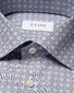 Eton Cotton Signature Poplin Allover Geometric Pattern Overhemd Blauw