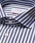 Eton Cotton Signature Twill Wide Stripe Overhemd Dark Navy