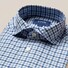 Eton Cotton Silk Duo Check Overhemd Blauw