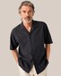 Eton Cotton Silk Resort Horn Effect Buttons Overhemd Zwart