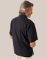 Eton Cotton Silk Resort Horn Effect Buttons Overhemd Zwart