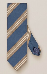 Eton Cotton Silk Stripe Tie Blue