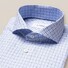 Eton Cotton Tencel Check Overhemd Licht Blauw