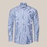 Eton Cotton Tencel Check Tonal Buttons Overhemd Donker Blauw